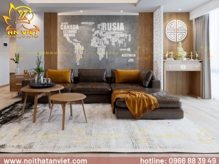 Phòng khách kết hợp phòng thờ cho căn hộ