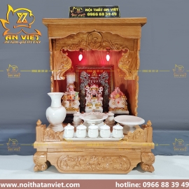 Bàn Thờ Thần Tài BTTT2302 - Chữ Lộc Gỗ Gõ