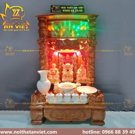 Bàn thờ Thần Tài BTTT2303 - Gỗ Xoan Đào Hộp Đèn