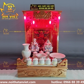 Bàn thờ Thần Tài BTTT2306-Gỗ Xoan Đào Không Trụ