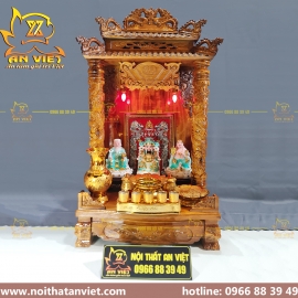 Bàn thờ Thần Tài BTTT2307- Gỗ Tràm Mái Ngói
