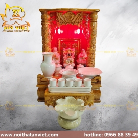 [Mệnh Kim] - Trọn Bộ Bàn Thờ Thần Tài Thổ Địa nhỏ gọn hợp cho người Mệnh Kim