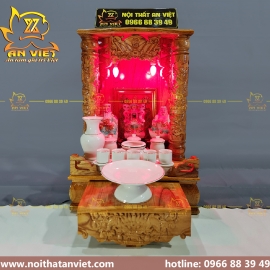 Bàn thờ Thần Tài BTTT2309- Trụ Rồng Gỗ Xoan Đào