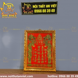 Bài vị Thần Tài Thổ Địa - Khung nhựa Xi Vàng - Tráng Gương - BV2304