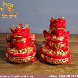 Cóc Ngậm Tiền Thiềm Thừ - Tỳ Hưu Phong Thủy Đá Đỏ - Cao 16cm - Loại Vip - CTH2305