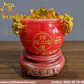 Bát Tụ Bảo Ngọc Chiêu Tài Chiêu Lộc, Bát Tụ Bảo phong thuỷ - Cao 21cm - BTB2302