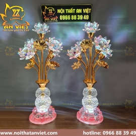 Cặp Đèn Pha Lê Hoa Sen - 5 Bông - DPL2302