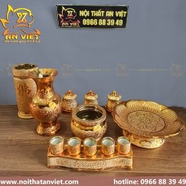 Bộ thờ cúng chất liệu gốm sứ cao cấp Kim Sa DTC2301