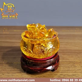 Chậu Vàng Pha Lê - Tụ Bảo Bồn Lưu Ly - Size nhỏ 8cm - HV2302