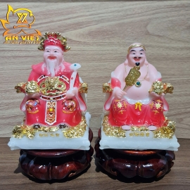 Bộ Tượng Thần Tài - Thổ Địa Phú Quý [Hợp Mệnh HỎA] - Cao 15cm - TD2502