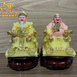 Bộ Tượng Thần Tài - Thổ Địa Phú Quý [Hợp Mệnh THỔ] - Cao 15cm - TD2504