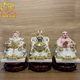 Bộ 3 Tượng Thần Tài-Thổ Địa-Thần T.iền Phú Quý [Hợp Mệnh KIM] - Phú Quý TD2508