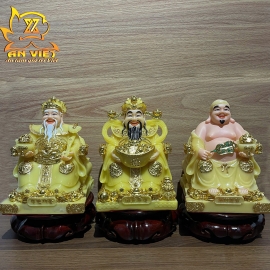 Bộ 3 Tượng Thần Tài-Thổ Địa-Thần T.iền Phú Quý [Hợp Mệnh THỔ]