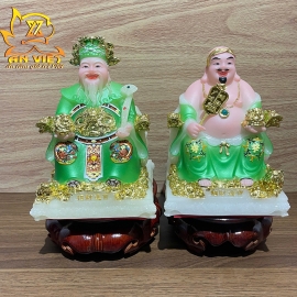 Bộ Tượng Thần Tài - Thổ Địa Phú Quý [Hợp Mệnh MỘC] - Cao 15cm - TD2513