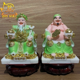 Bộ Tượng Thần Tài - Thổ Địa Phú Quý [Hợp Mệnh MỘC] - Cao 20cm - TD2514