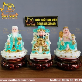Bộ 3 Tượng Thần Tài-Thổ Địa-Thần Tiền Chiêu Tài TD2302_Tương sinh mệnh Mộc [Hợp Mệnh THỦY]
