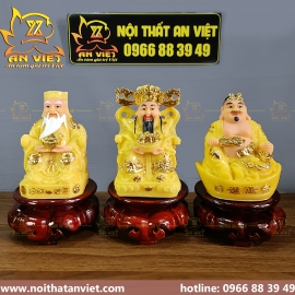 Bộ 3 Tượng Thần Tài-Thổ Địa-Thần Tiền Phát Lộc TD2305 [Hợp Mệnh THỔ]