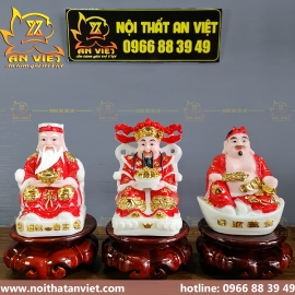 Bộ 3 Tượng Thần Tài-Thổ Địa-Thần Tiền Phát Lộc TD2306 [Hợp Mệnh HỎA]