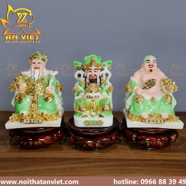 Bộ 3 Tượng Thần Tài-Thổ Địa-Thần Tiền [Hợp Mệnh MỘC] - Phú Quý TTTD2309