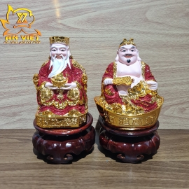 Tượng Thần Tài-Thổ Địa Ánh Kim cao 15cm [Hợp Mệnh HỎA - THỔ] - Nhựa Poly