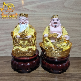Tượng Thần Tài-Thổ Địa Ánh Kim cao 15cm [Hợp Mệnh THỔ - KIM] - Nhựa Poly