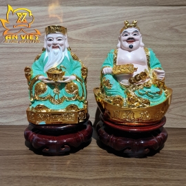 Tượng Thần Tài-Thổ Địa Ánh Kim cao 20cm [Hợp Mệnh THỦY - MỘC] - Nhựa Poly - TTTD2423