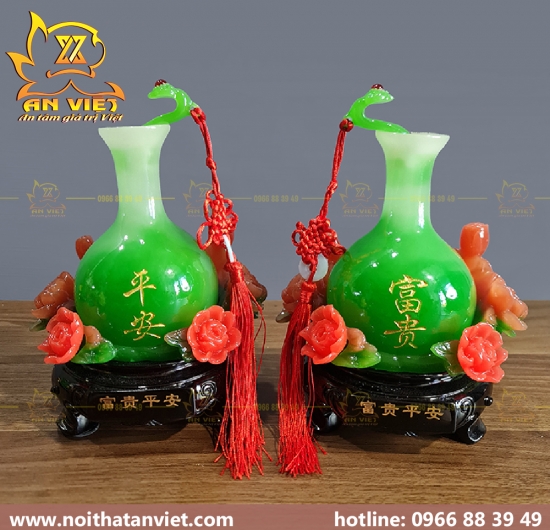Cặp Bình Hút Tài Lộc BÌNH AN và NHƯ Ý, Phong Thủy May Mắn Hút Lộc - BTL2301