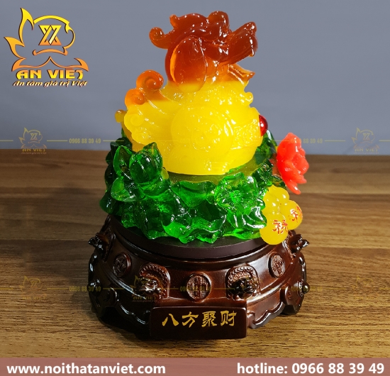 Cóc Ngậm Tiền Thiềm Thừ - Tỳ Hưu Phong Thủy - Cao 23cm - Màu Vàng - CTH2302