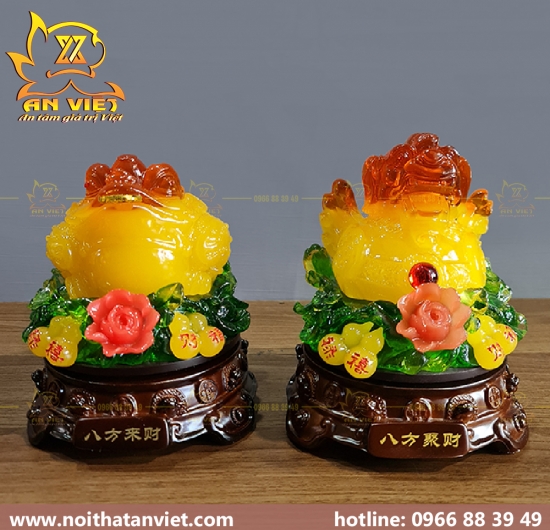 Cóc Ngậm Tiền Thiềm Thừ - Tỳ Hưu Phong Thủy - Cao 18cm - Màu Vàng - CTH2304