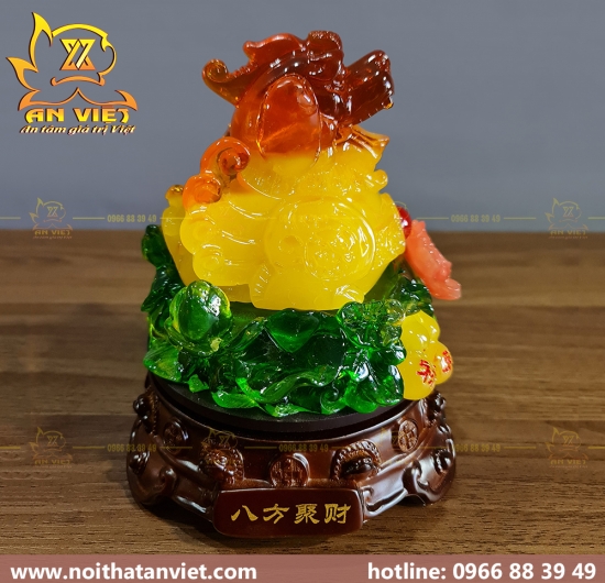 Cóc Ngậm Tiền Thiềm Thừ - Tỳ Hưu Phong Thủy - Cao 18cm - Màu Vàng - CTH2304