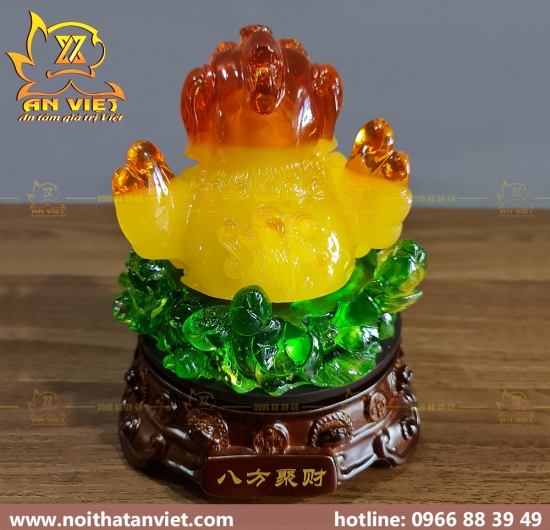 Cóc Ngậm Tiền Thiềm Thừ - Tỳ Hưu Phong Thủy - Cao 18cm - Màu Vàng - CTH2304