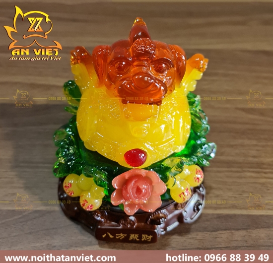 Cóc Ngậm Tiền Thiềm Thừ - Tỳ Hưu Phong Thủy - Cao 18cm - Màu Vàng - CTH2304