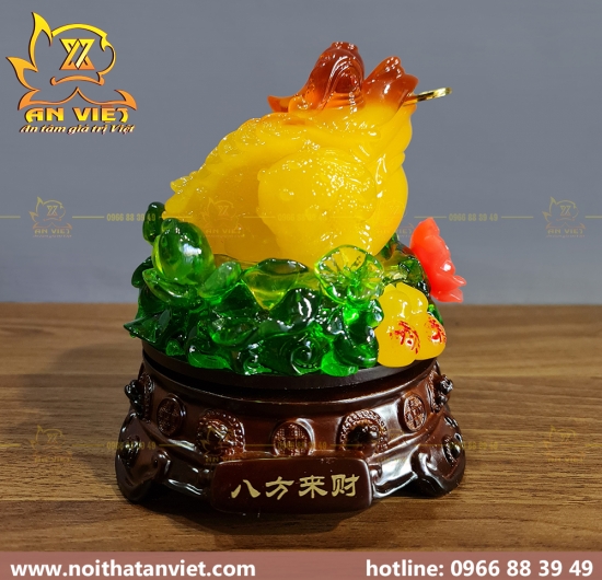 Cóc Ngậm Tiền Thiềm Thừ - Tỳ Hưu Phong Thủy - Cao 18cm - Màu Vàng - CTH2304