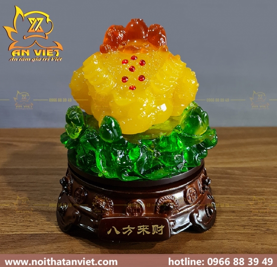Cóc Ngậm Tiền Thiềm Thừ - Tỳ Hưu Phong Thủy - Cao 18cm - Màu Vàng - CTH2304