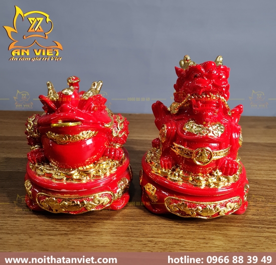 Cóc Ngậm Tiền Thiềm Thừ - Tỳ Hưu Phong Thủy Đá Đỏ - Cao 16cm - Loại Vip - CTH2305