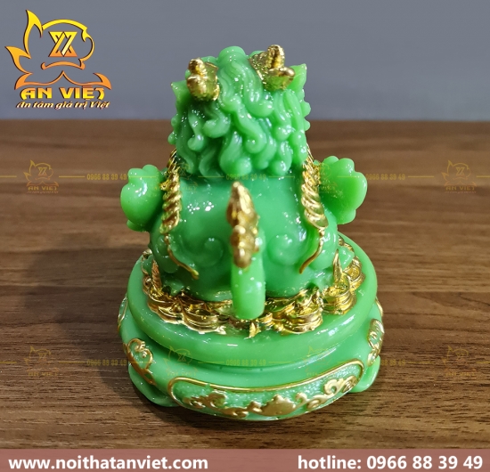Cóc Ngậm Tiền Thiềm Thừ - Tỳ Hưu Phong Thủy Đá - Cao 12cm - Màu Xanh - CTH2308