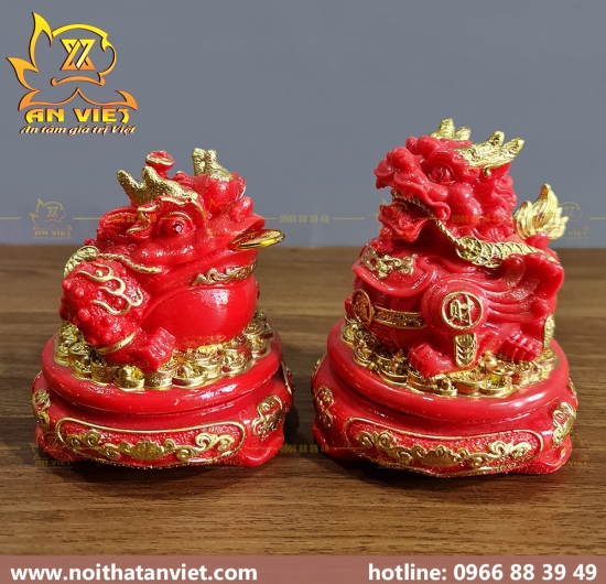 Cóc Ngậm Tiền Thiềm Thừ - Tỳ Hưu Phong Thủy Đá - Cao 12cm - Màu Đỏ - CTH2310