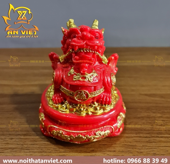 Cóc Ngậm Tiền Thiềm Thừ - Tỳ Hưu Phong Thủy Đá - Cao 12cm - Màu Đỏ - CTH2310
