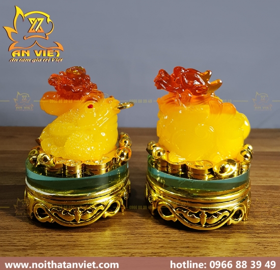 Cóc Ngậm Tiền Thiềm Thừ Cõng Bắp Cải - Tỳ Hưu Phong Thủy Vàng_Đế Kính_CTH2313