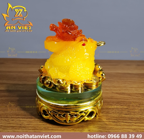 Cóc Ngậm Tiền Thiềm Thừ Cõng Bắp Cải - Tỳ Hưu Phong Thủy Vàng_Đế Kính_CTH2313