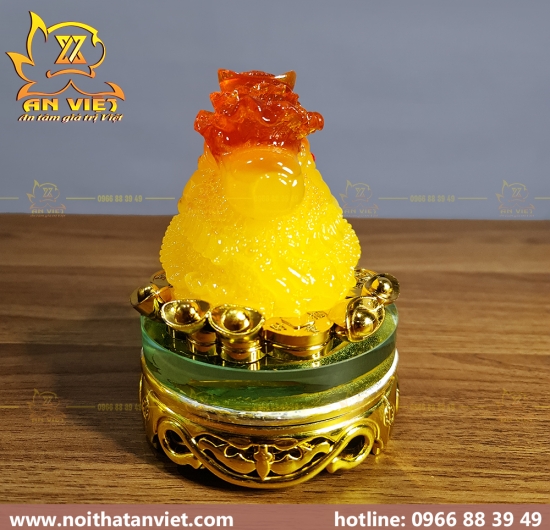 Cóc Ngậm Tiền Thiềm Thừ Cõng Bắp Cải - Tỳ Hưu Phong Thủy Vàng_Đế Kính_CTH2313