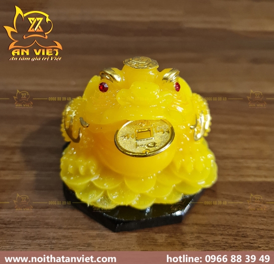 Cóc Ngậm Tiền Thiềm Thừ - Cao 11cm - Đế Gỗ - CTH2318
