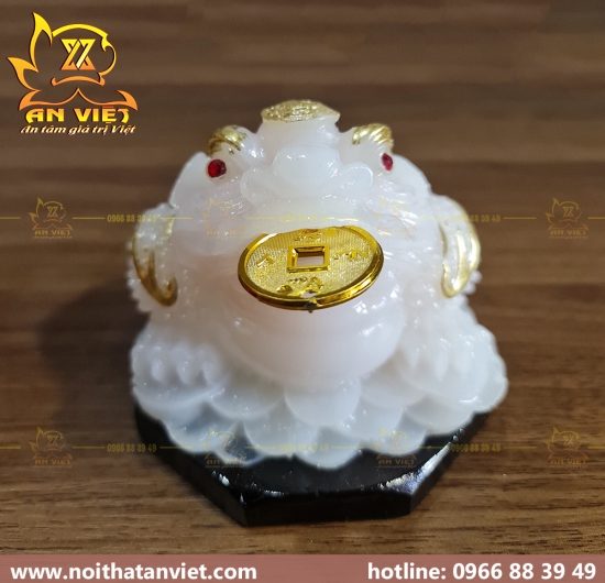 Cóc Ngậm Tiền Thiềm Thừ - Cao 11cm - Đế Gỗ - CTH2318