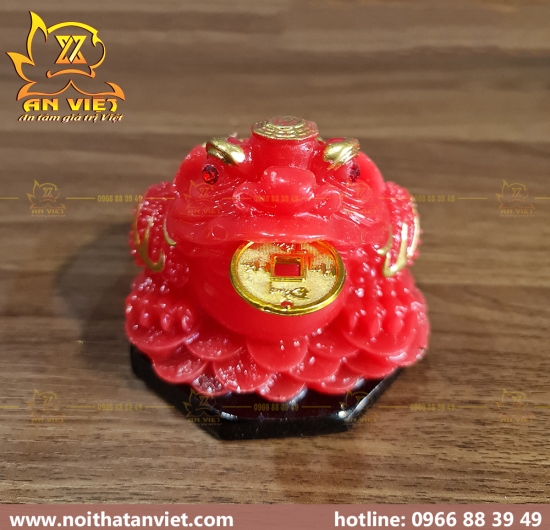 Cóc Ngậm Tiền Thiềm Thừ - Cao 11cm - Đế Gỗ - CTH2318