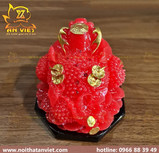 Cóc Ngậm Tiền Thiềm Thừ - Cao 11cm - Đế Gỗ - CTH2318