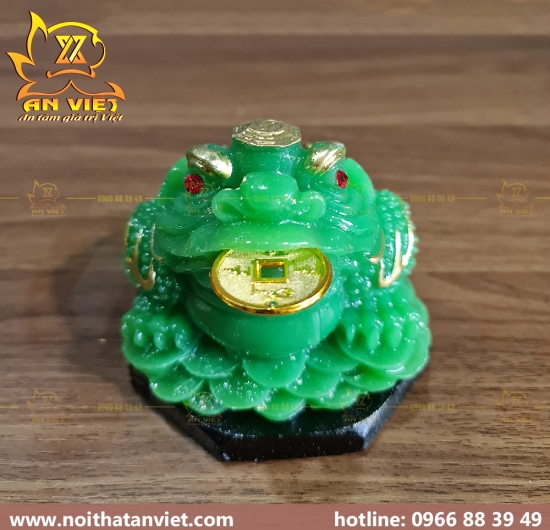 Cóc Ngậm Tiền Thiềm Thừ - Cao 11cm - Đế Gỗ - CTH2318