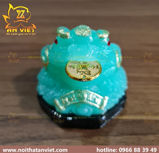 Cóc Ngậm Tiền Thiềm Thừ - Cao 8cm - Đế Gỗ - CTH2319