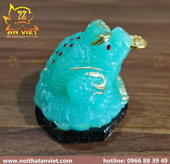 Cóc Ngậm Tiền Thiềm Thừ - Cao 8cm - Đế Gỗ - CTH2319