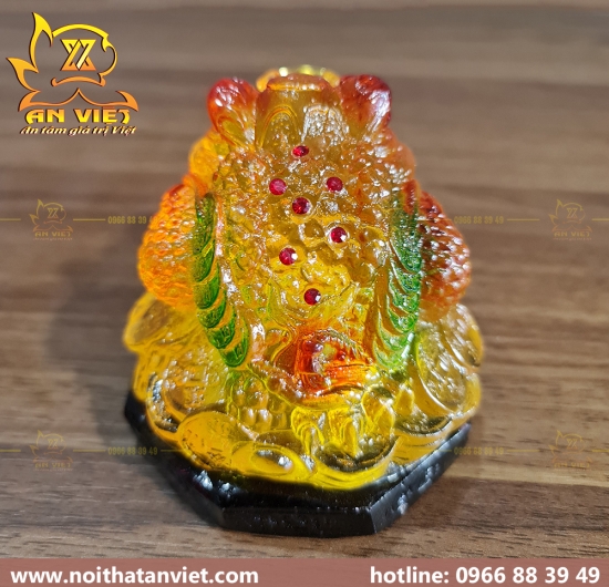 Cóc Ngậm Tiền Thiềm Thừ - Cao 8cm - Đế Gỗ - CTH2319