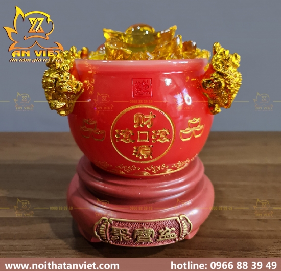 Bát Tụ Bảo Ngọc Chiêu Tài Chiêu Lộc, Bát Tụ Bảo phong thuỷ - Cao 21cm - BTB2302